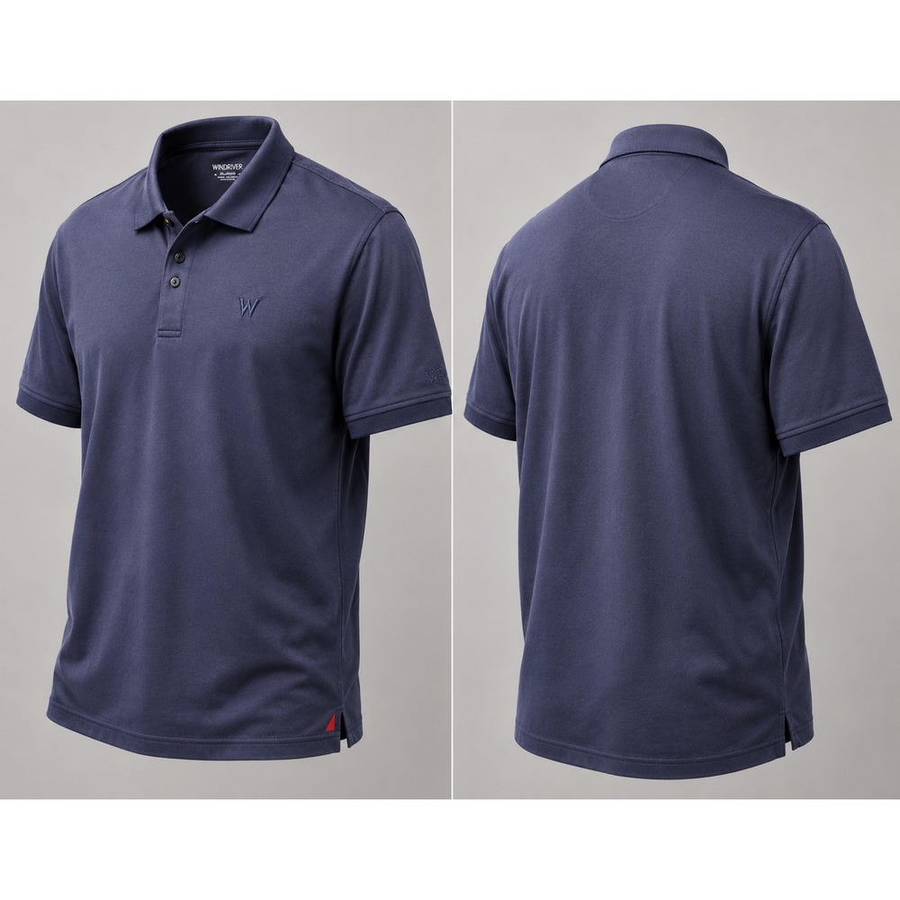 UNTUCKit Damaschino Polo Shirt Mens 2XL Blue Solid Cotton Regular Fit Classic